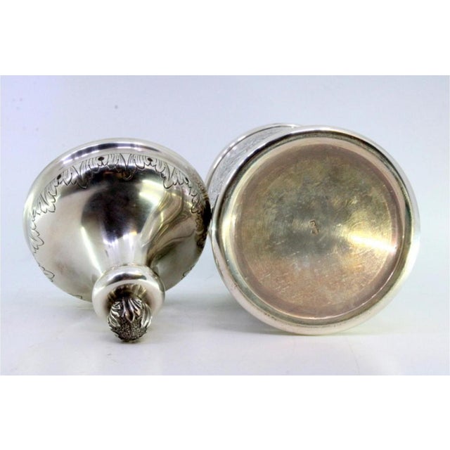 Silver Tea Box with Engraved Plant Motifs and Flower-Shaped Handle Lid, in Very Good conditions. Designed 1980 to 1989...