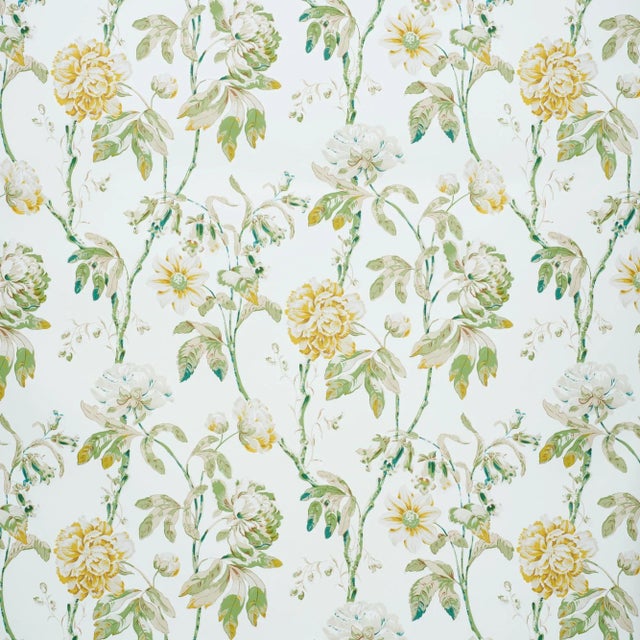 Schumacher Daydream Wallpaper in Citron , Sample For Sale In Charlotte - Image 6 of 6