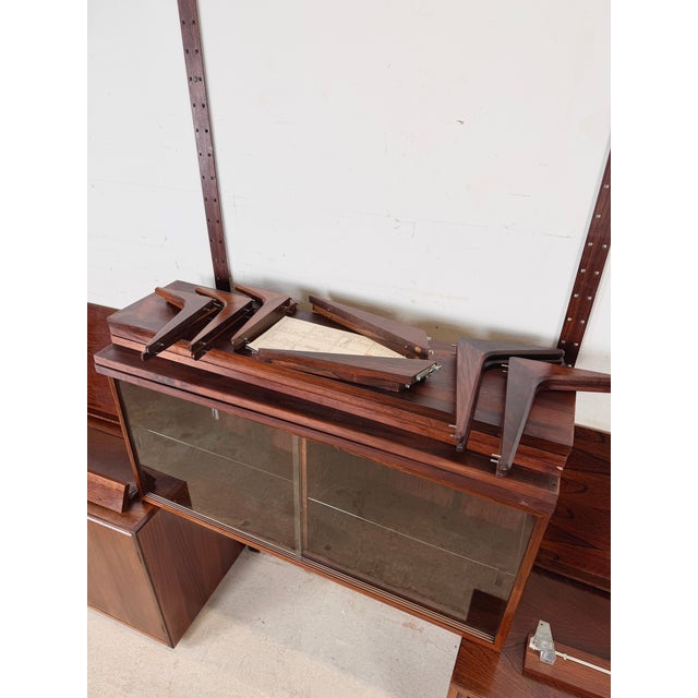 Hansen & Guldborg Møbler Vintage Rud Thygesen & Johnny Sørensen for Hg Furniture Brazilian Rosewood Hg Systemi Three-Bay Modular Wall Unit, Denmark 1960s For Sale - Image 4 of 18