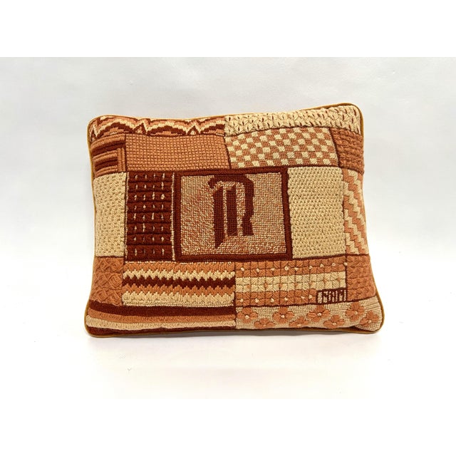 Vintage Geometric Needlepoint Pillow For Sale - Image 9 of 11