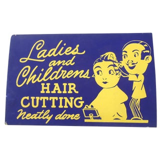 Vintage 40s Beauty Parlor Shop Sign For Sale