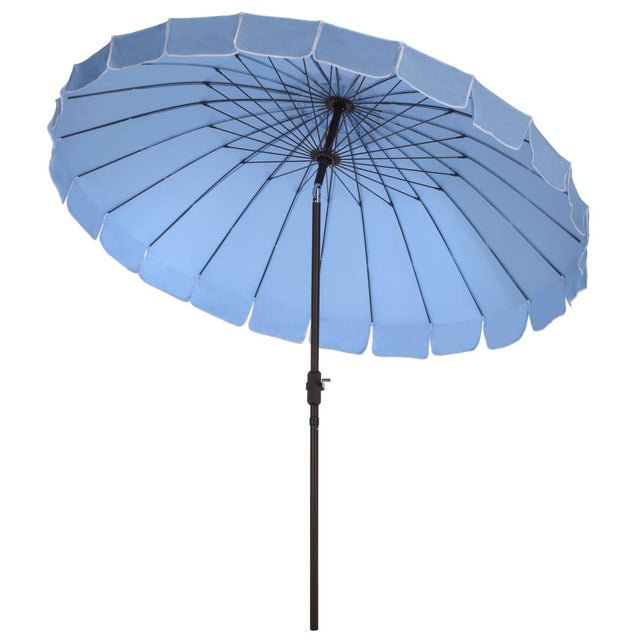 Panza 9 Ft Crank Umbrella, Baby Blue/Brown Pole For Sale In Philadelphia - Image 6 of 8