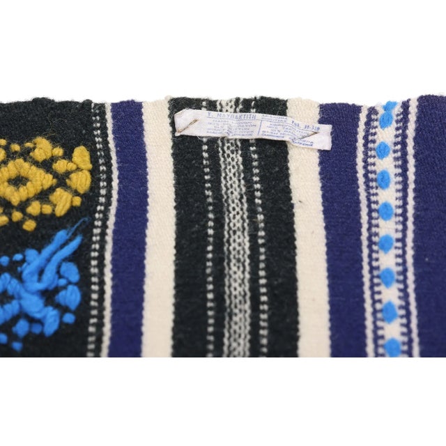 Vintage Blue Cretan Greek Kilim Rug - 01'06 X 03'10 For Sale In Dallas - Image 6 of 10