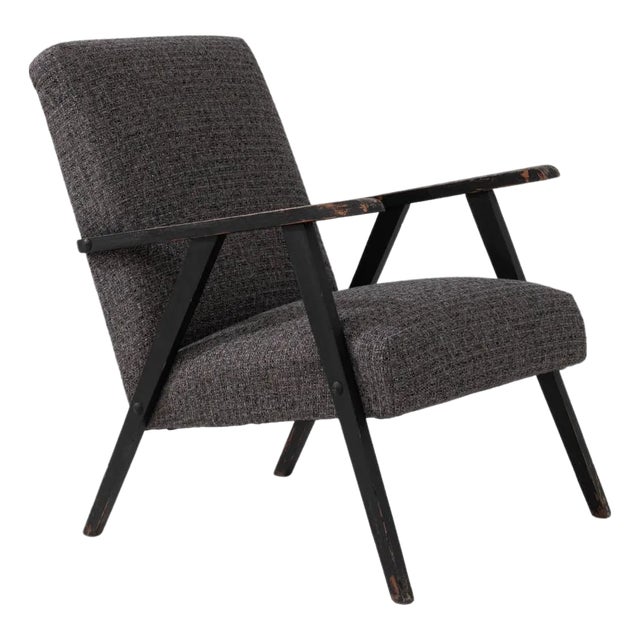 1960s Czech Upholstered Armchair For Sale