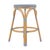 Tobias 24.5 in. Seat Height Outdoor Rattan and Metal Backless Counter Stool, Baby Blue/ Natural Rattan Frame For Sale In Chicago - Image 6 of 8