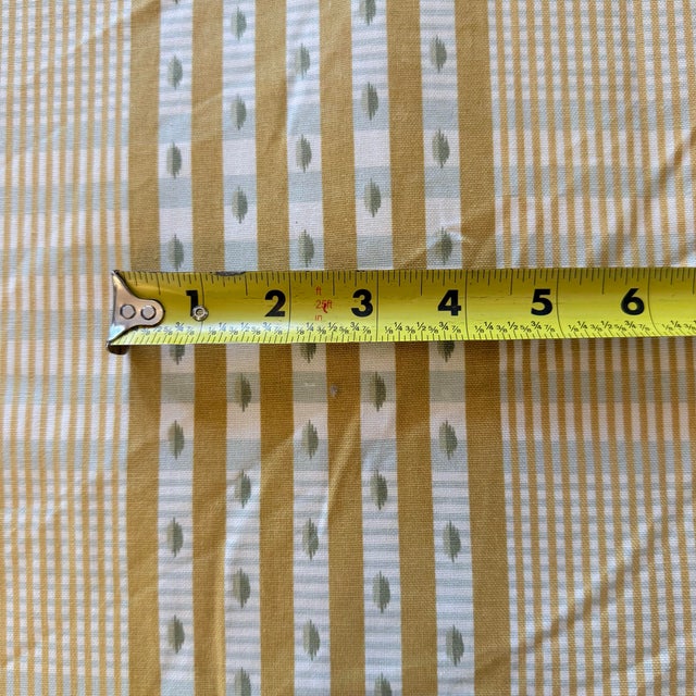 P Kaufmann Muted Earth Tone Leaf Striped Geometric Fabric, 3.5 Yds For Sale In Raleigh - Image 6 of 9