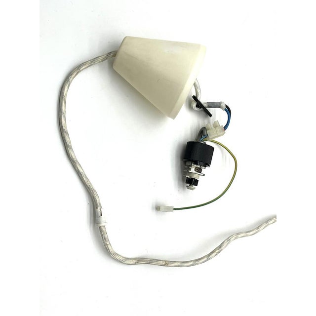 Vintage Scandinavian Cone Pendant Lamp in Red Enamel & Ceramic in the style of Louis Poulsen, 1960s For Sale - Image 13 of 15