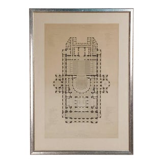 Part of the Plans for the Paris Opera House, Published 1881, France For Sale