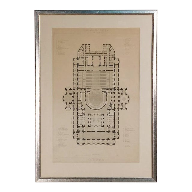 Part of the Plans for the Paris Opera House, Published 1881, France For Sale