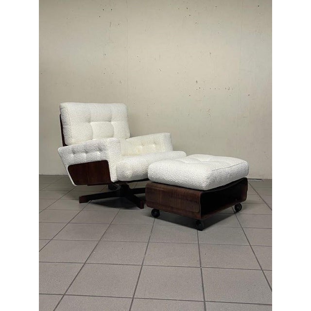 1960s Model 401 Armchair with Footrest by Menilio Taro for Cinova, 1964 For Sale - Image 5 of 18