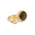 Mystic Duo Labradorite & Pearl Gold Adjustable Ring, Size 4 For Sale - Image 9 of 9