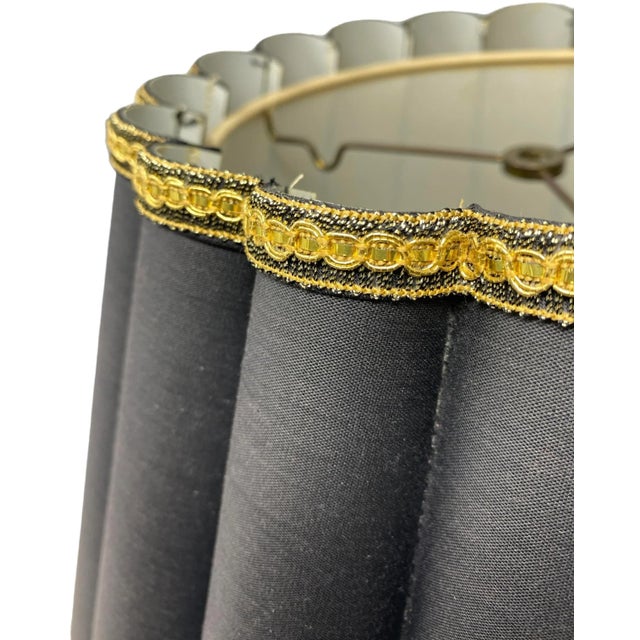 Mid-20th Century Gold Porcelain Hammered Brass Textured Elephant Head Lamps a Pair For Sale - Image 9 of 13