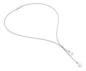 Marco Bicego Santorini 18k White Gold Diamond & Pearls Necklace