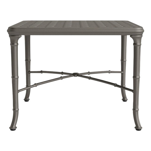 Brown Jordan Calcutta 26" Square Cast Top Corner Table, Mica frame For Sale