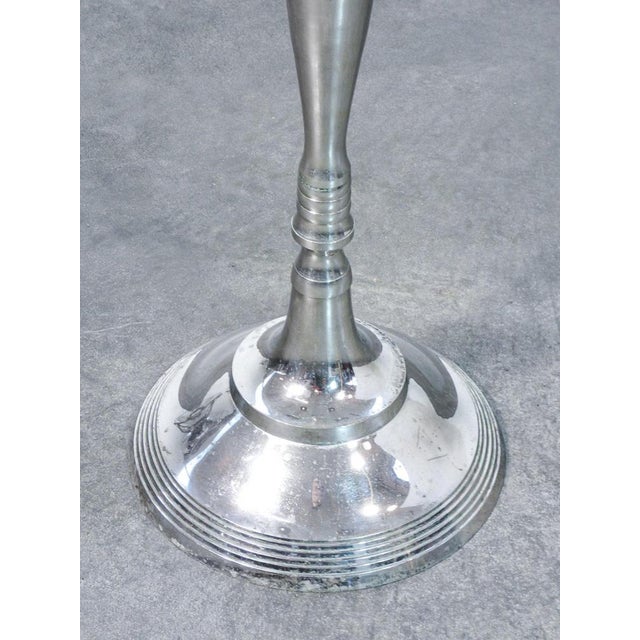 Candleholder in Chromed Metal For Sale - Image 9 of 10