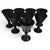Art Deco Mid 20th Century La Rochère Fidji Black Amethyst Pressed Glass Goblets, Set of Eight For Sale - Image 3 of 15