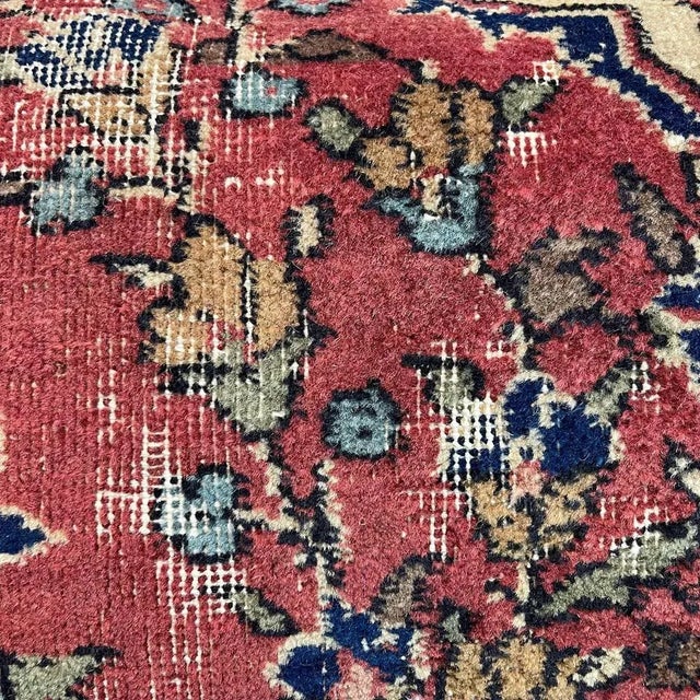 1960s Large Vintage Turkish Handmade Rug Cushion Cover For Sale - Image 5 of 11