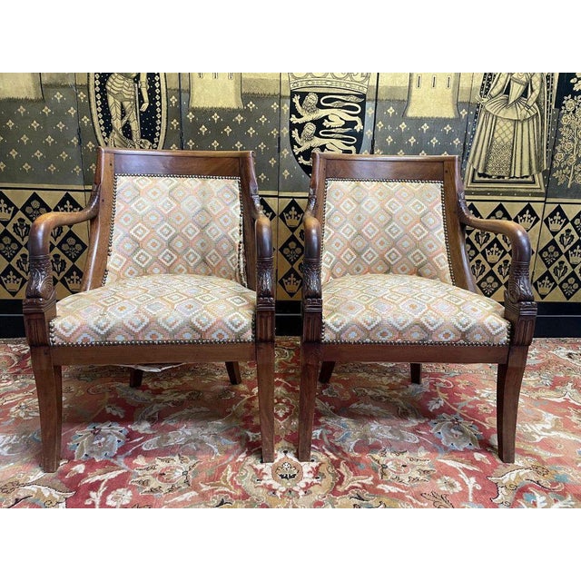 Wood Set of Empire Armchairs For Sale - Image 7 of 7