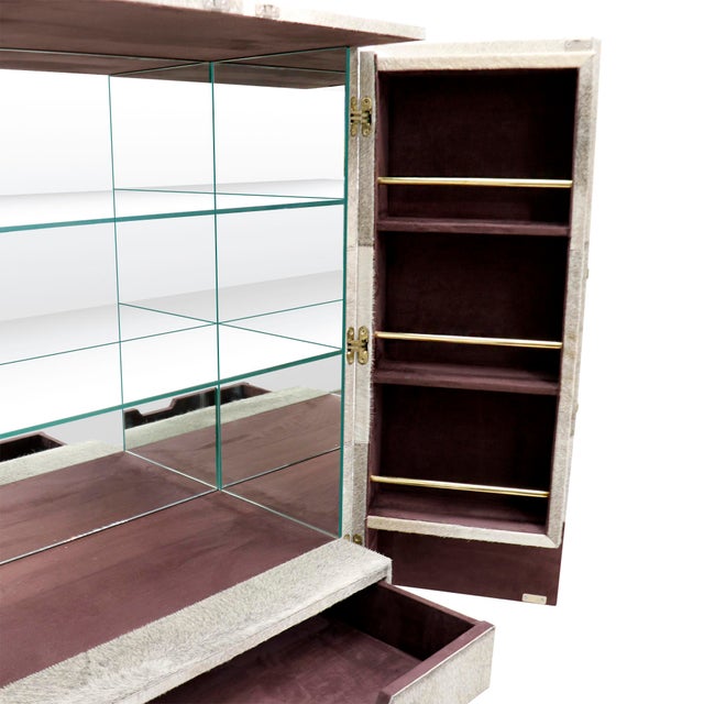 Metal Pasargad Home Safari Steel & Cowhide Bar Cabinet For Sale - Image 7 of 12