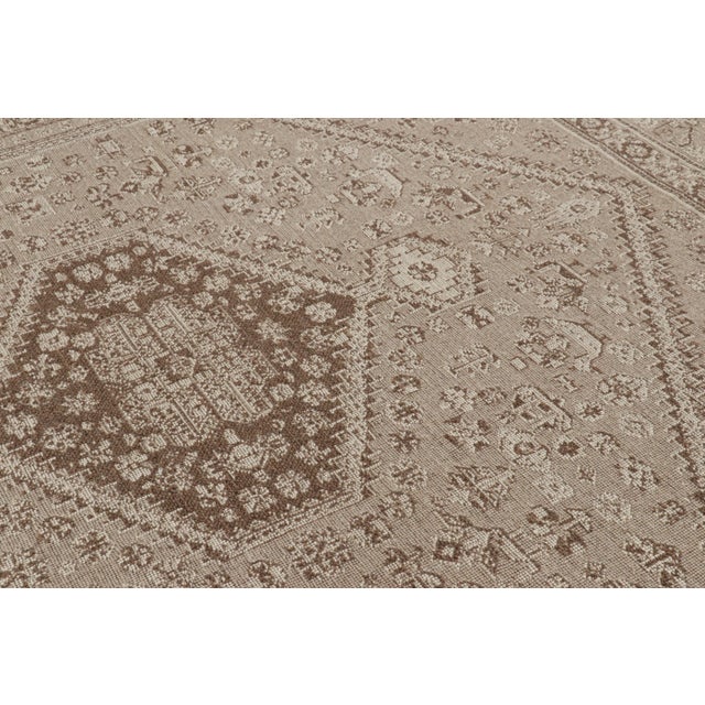 Rug & Kilim’s Modern Classics Rug in Beige-Brown With Medallions and Florals For Sale In New York - Image 6 of 8