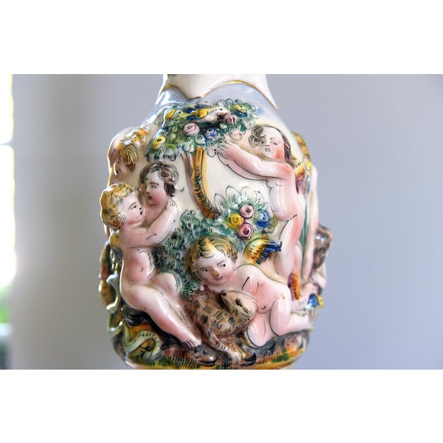 Vintage Capodimonte Porcelain Cherub Table Lamp For Sale In Baltimore - Image 6 of 10