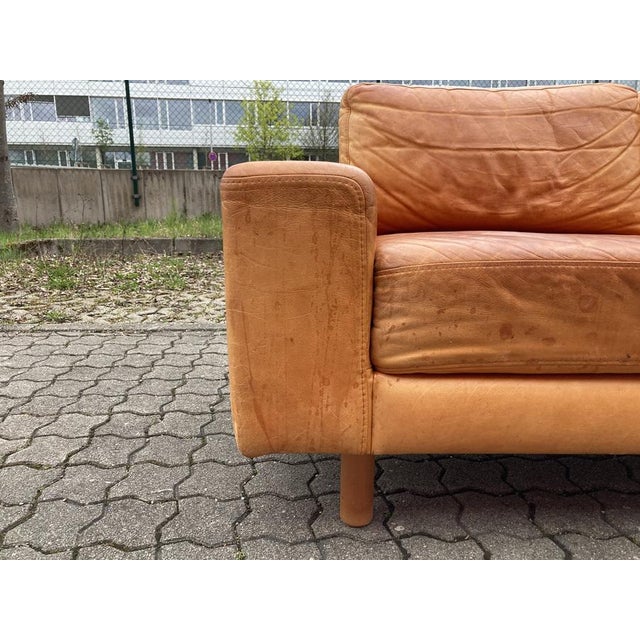 Vintage Danish Cognac Leather Sofa, 1980s For Sale - Image 12 of 18