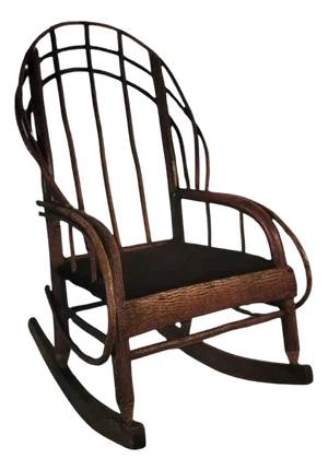 19Thc Bent Wood / Twig Child's Rocking Chair