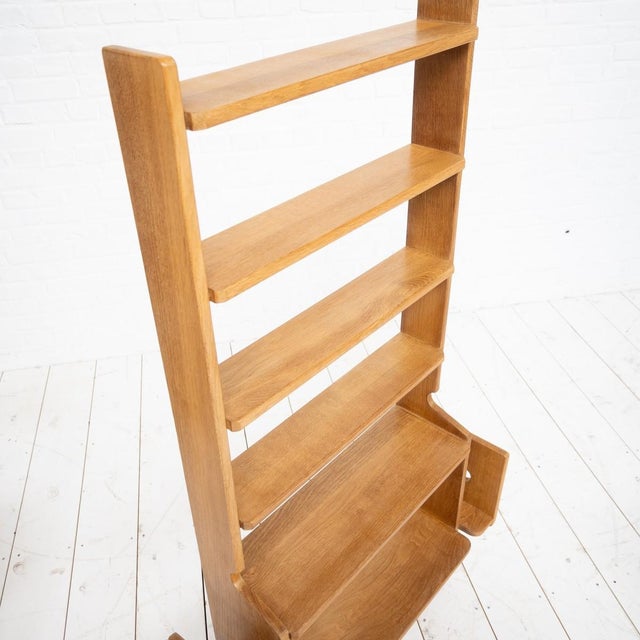 French Oak Bookcase by Guillerme Et Chambron for Votre Maison, 1950s For Sale - Image 3 of 5
