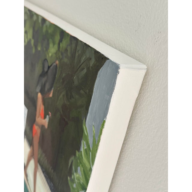 Figurative "At the Pool" Modern Oil Painting, by Jennifer Hohlfelder For Sale - Image 3 of 8