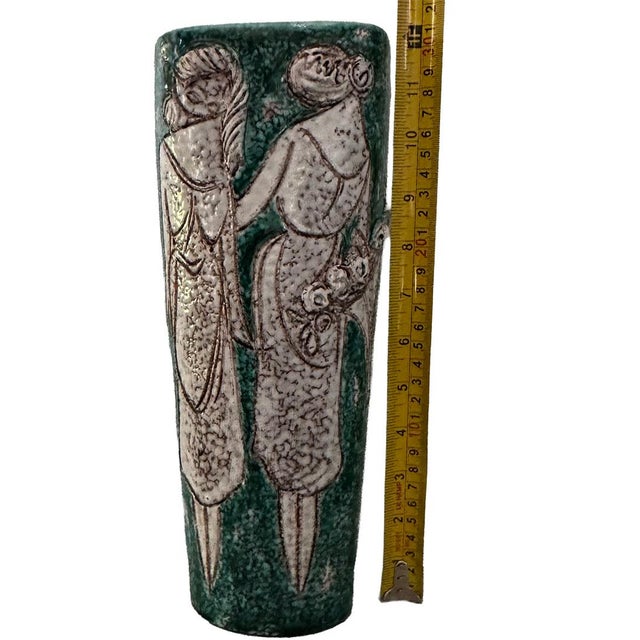 Mid 20th Century Fratelli Fanciullacci Italian Figural Relief Vase For Sale - Image 14 of 16