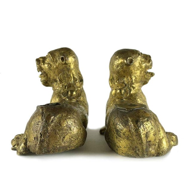 Gilded Bronze Lions, Nuremberg, 1500s, Set of 2 For Sale - Image 5 of 12