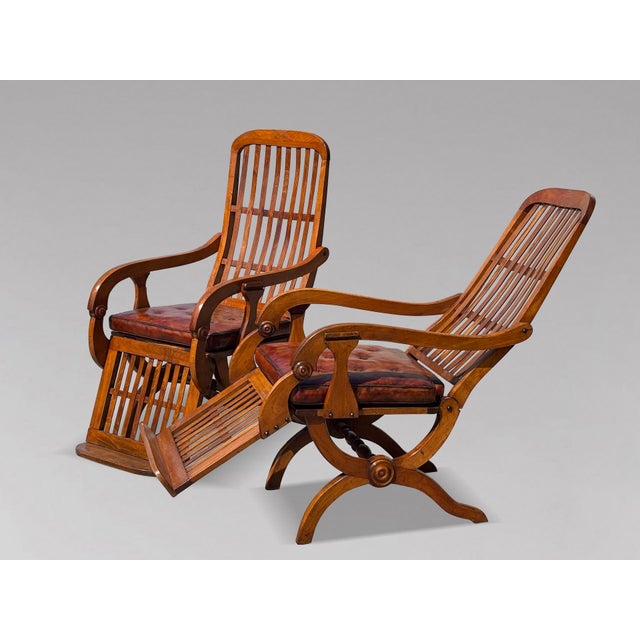 Antique Walnut Reclining Armchairs, 1860, Set of 2 For Sale - Image 17 of 17