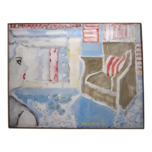 Modernist Oil on Canvas Painting Signed, Loomis