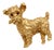1980s 14k Yellow Plum Gold Terrier Brooch With Ruby Eyes For Sale