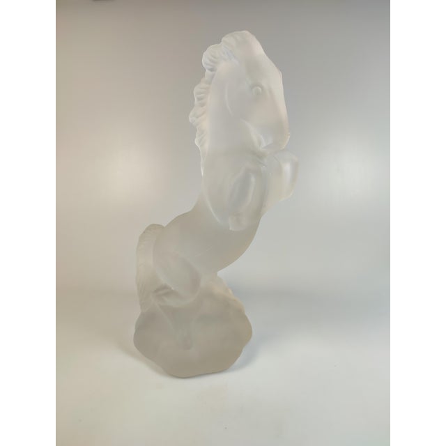 Beatiful milk glass sculpture of a horse designed by Mario Petrucci and later made by Curt Schlevogt in 1937. (later...