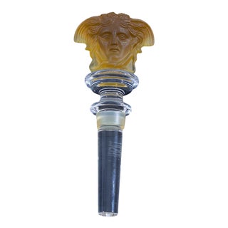 Versace Rosenthal Medusa Crystal Wine Bottle Stopper For Sale