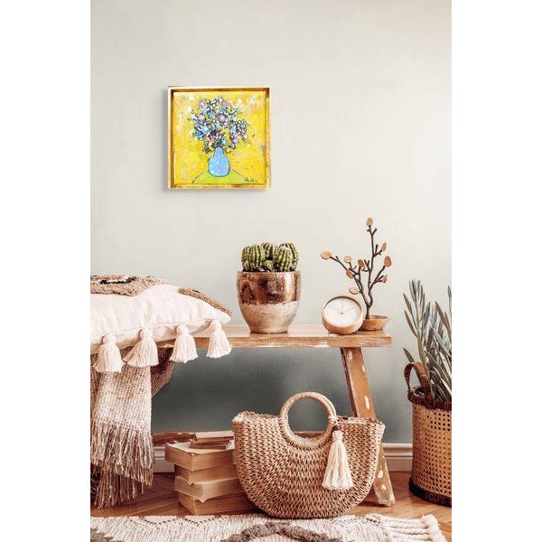 Golden Flowers Oil in a Gilded Gold Frame For Sale - Image 10 of 10