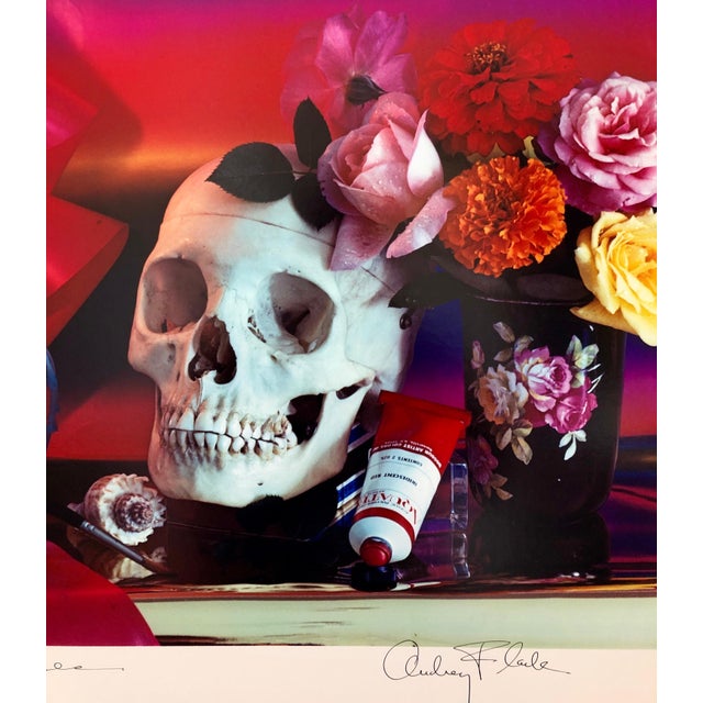 Red Audrey Flack, Pop Art Color Photograph Dye Transfer Print Audrey Flack "Skull & Roses" Photo, 1984 For Sale - Image 8 of 11