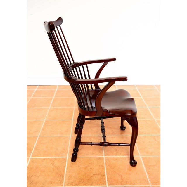 Antique Georgian Revival Victorian Windsor Chair Thames Valley in Mahogany, 1890 For Sale - Image 16 of 18