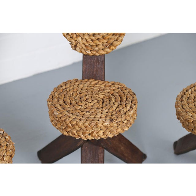 Vintage Tripod Chairs by Frida Minet and Adrien Audoux, 1950s, Set of 4 For Sale - Image 13 of 18