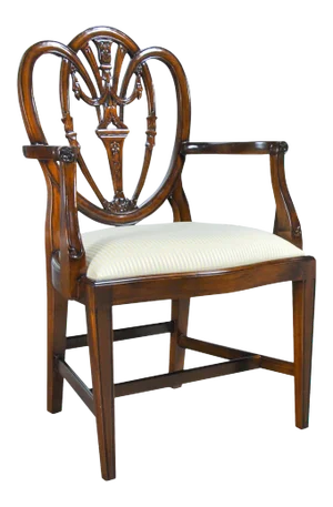Carved Shield Back Arm Chair