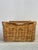 American 1900s Antique American Wicker Basket With Wooden Handles For Sale - Image 3 of 7