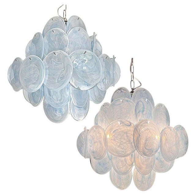 Italian Murano Glass Disc Chandeliers, 1990, Set of 2 For Sale - Image 15 of 15
