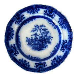 Antique Flow Blue Davenport 'Amoy' Plate
