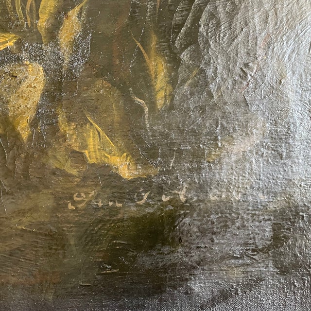 Horses in a Lake Landscape, 1800s, Oil on Canvas For Sale - Image 10 of 11