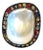 Bochic “Orient” Vintage Multi Sapphire & White Pearl Ring Set 18K Gold & Silver For Sale