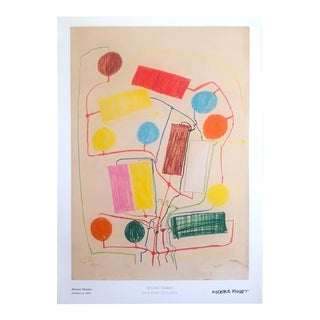 Atsuko Tanaka Abstract Mid Century Modernism Museum Exhibition Poster Print " Untitled ( 1 ) " 1956 For Sale