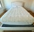 Ethan Allen Ethan Allen Ivory Upholstered Queen Bed With Nailhead Trim For Sale - Image 4 of 8