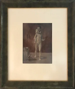 1980s "Young Man Carrying a Child" Pochoir After Pablo Picasso