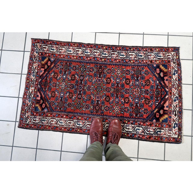 Persian 1970s, Handmade Vintage Persian Hamadan Rug 2.4' X 4.1' For Sale - Image 3 of 11